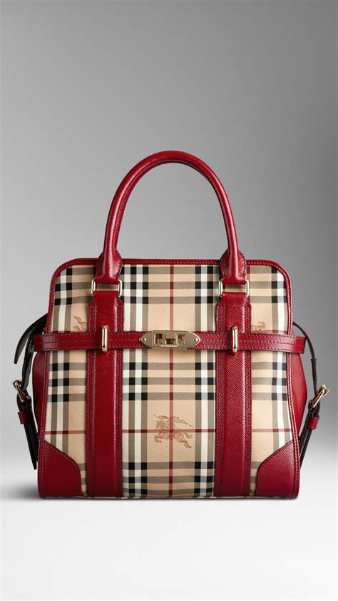 burberry haymarket red tote|Burberry haymarket check tote bag.